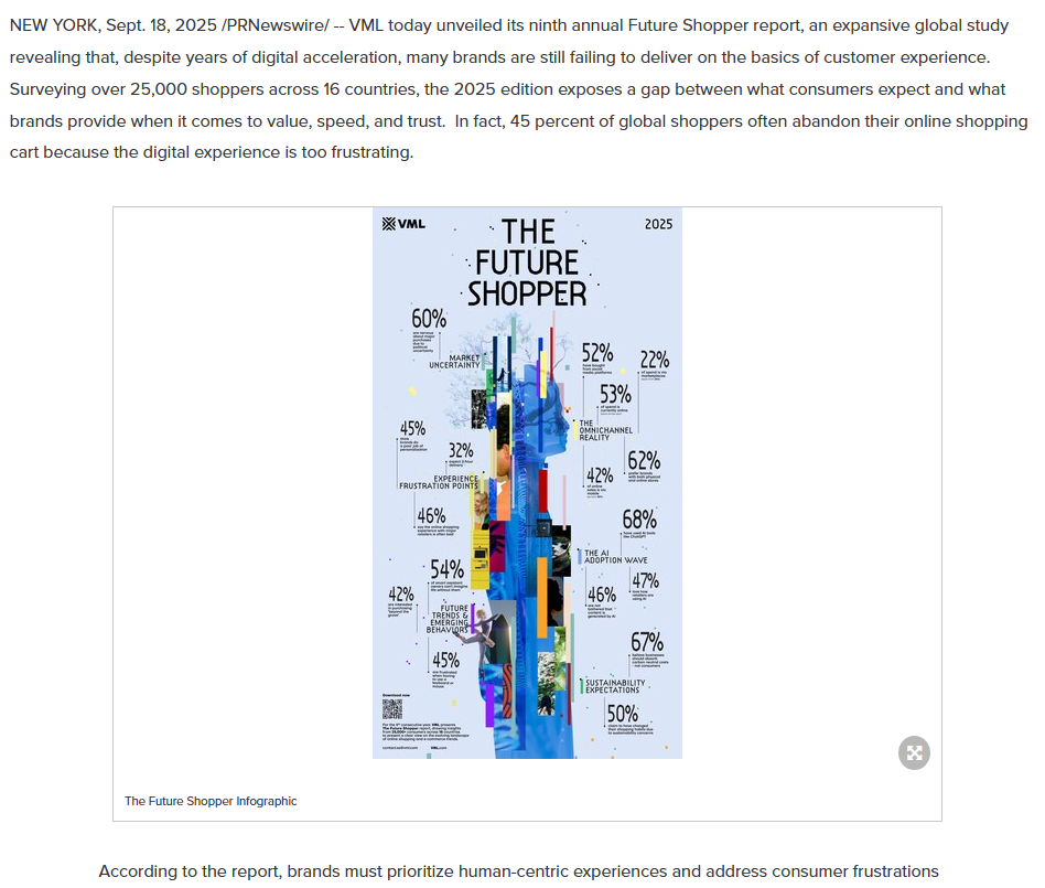 Example of an infographic in a press release: VML The Future Shopper report