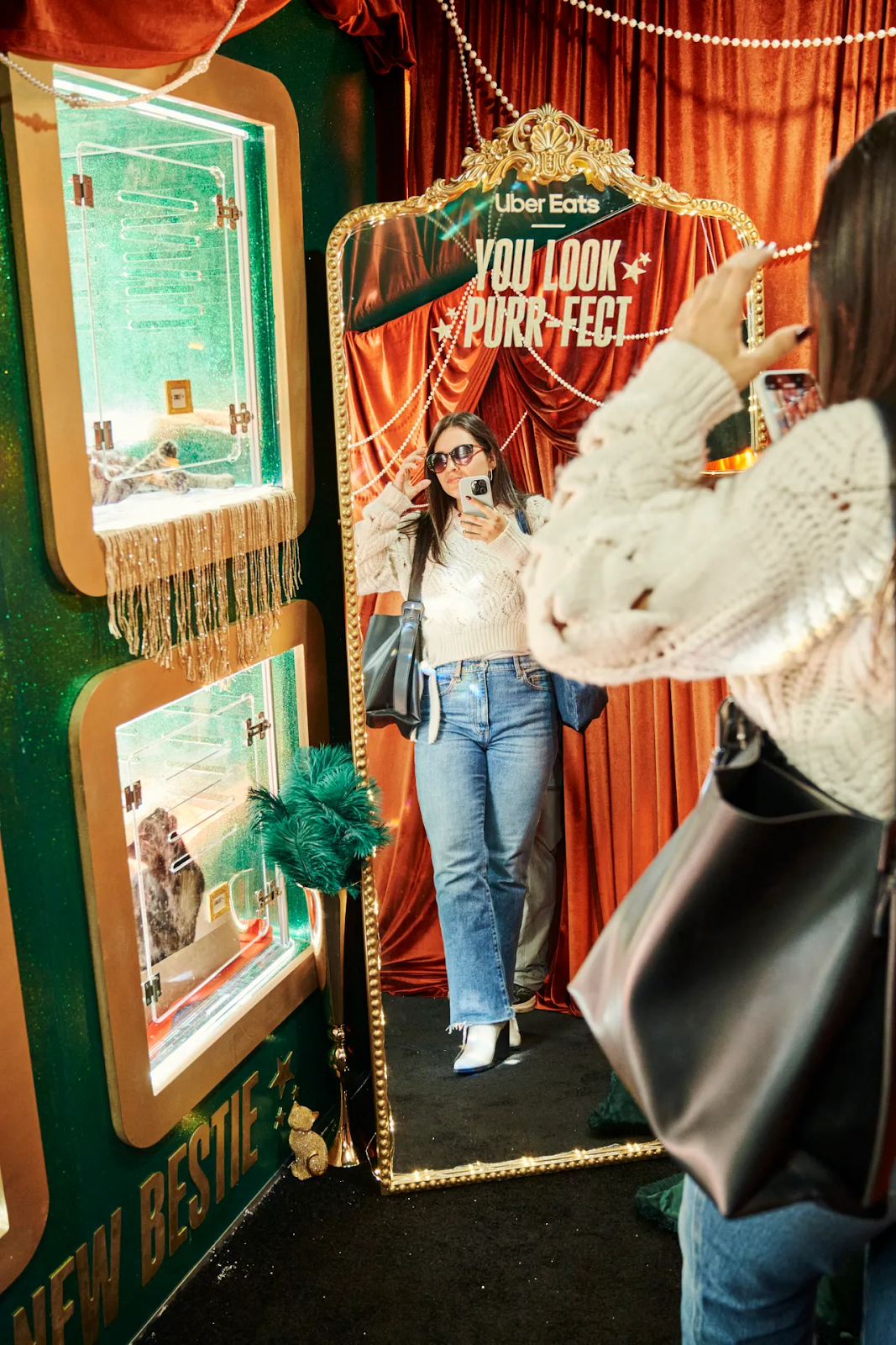 Uber Eats activation of Life of a Showgirl featuring photobooth