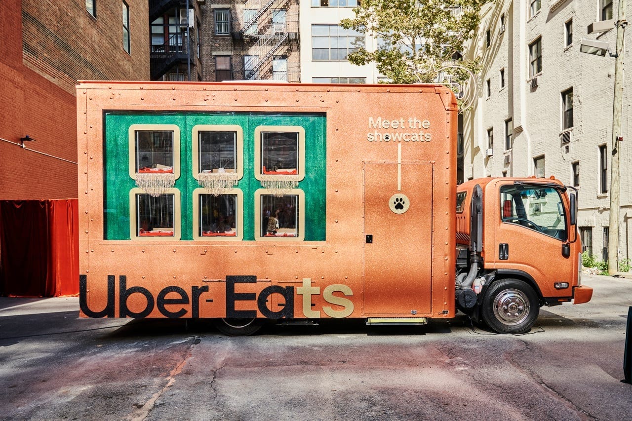 Uber_Showcats_X_CNC_1_.jpgUber Eats activation of Life of a Showgirl featuring orange truck