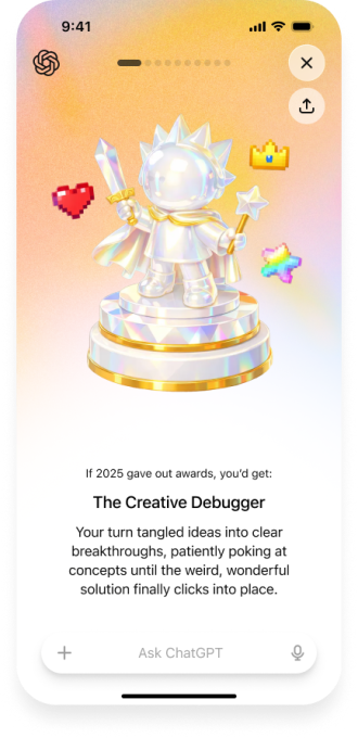 OpenAI "Your Year with ChatGPT" - Awards