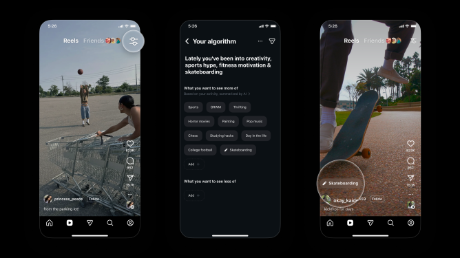 Instagram "Your Algorithm" feature - Summary of topics users are interested in