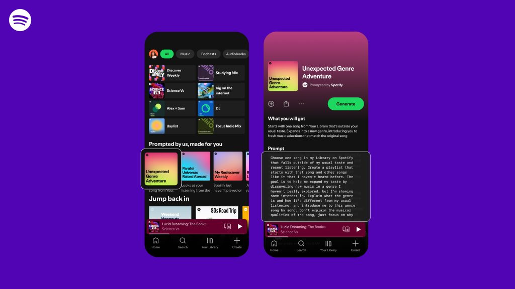 Spotify tests "Prompted Playlists" feature
