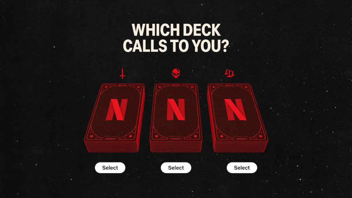 Netflix Tarot campaign - Choosing card decks