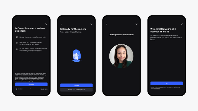 Roblox global age checks - Facial age checks