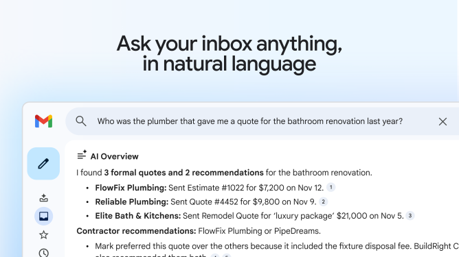 Google AI Inbox update - AI Inbox Overviews