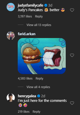 McDonald's CEO burger eating reaction on Instagram