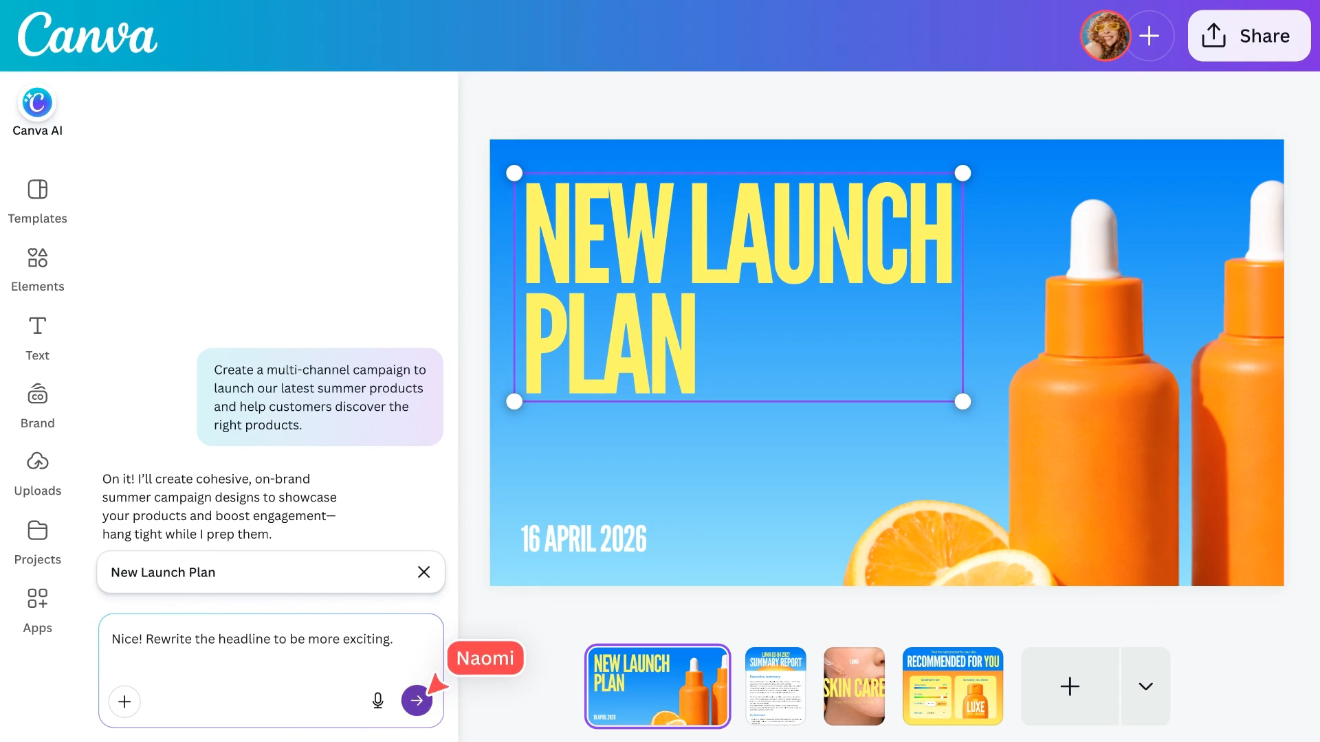 Canva AI 2.0 - Layered object intelligence feature