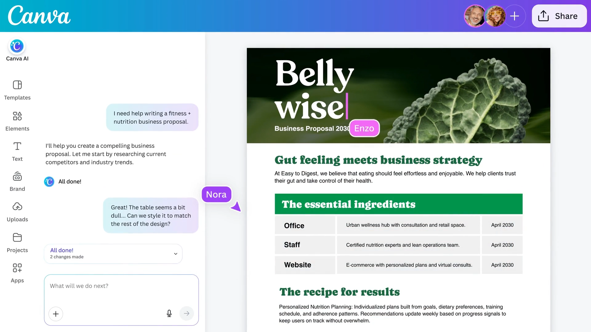 Canva AI 2.0 - Web research feature