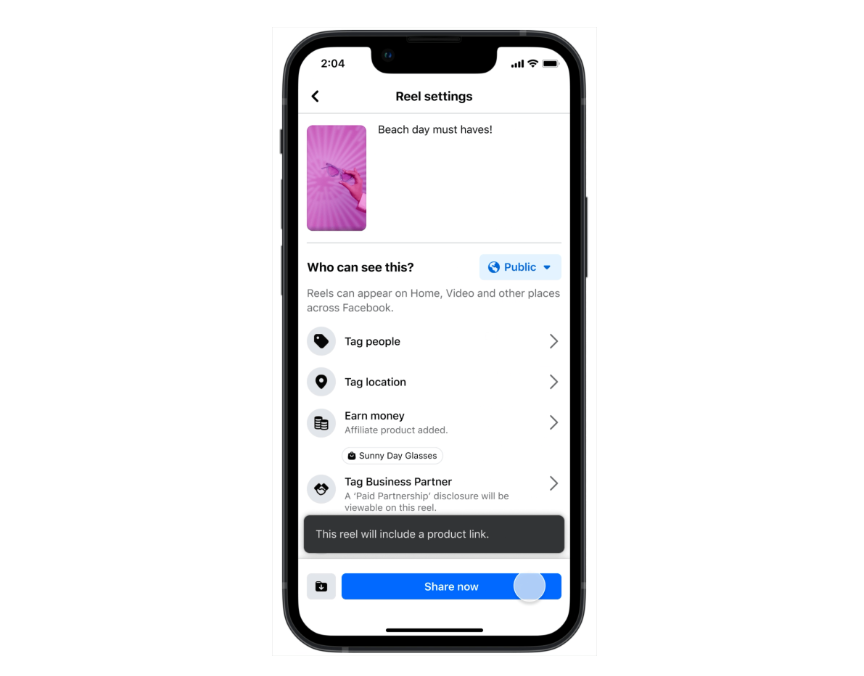 Instagram shoppable content - Creators can now link products directly in Reels