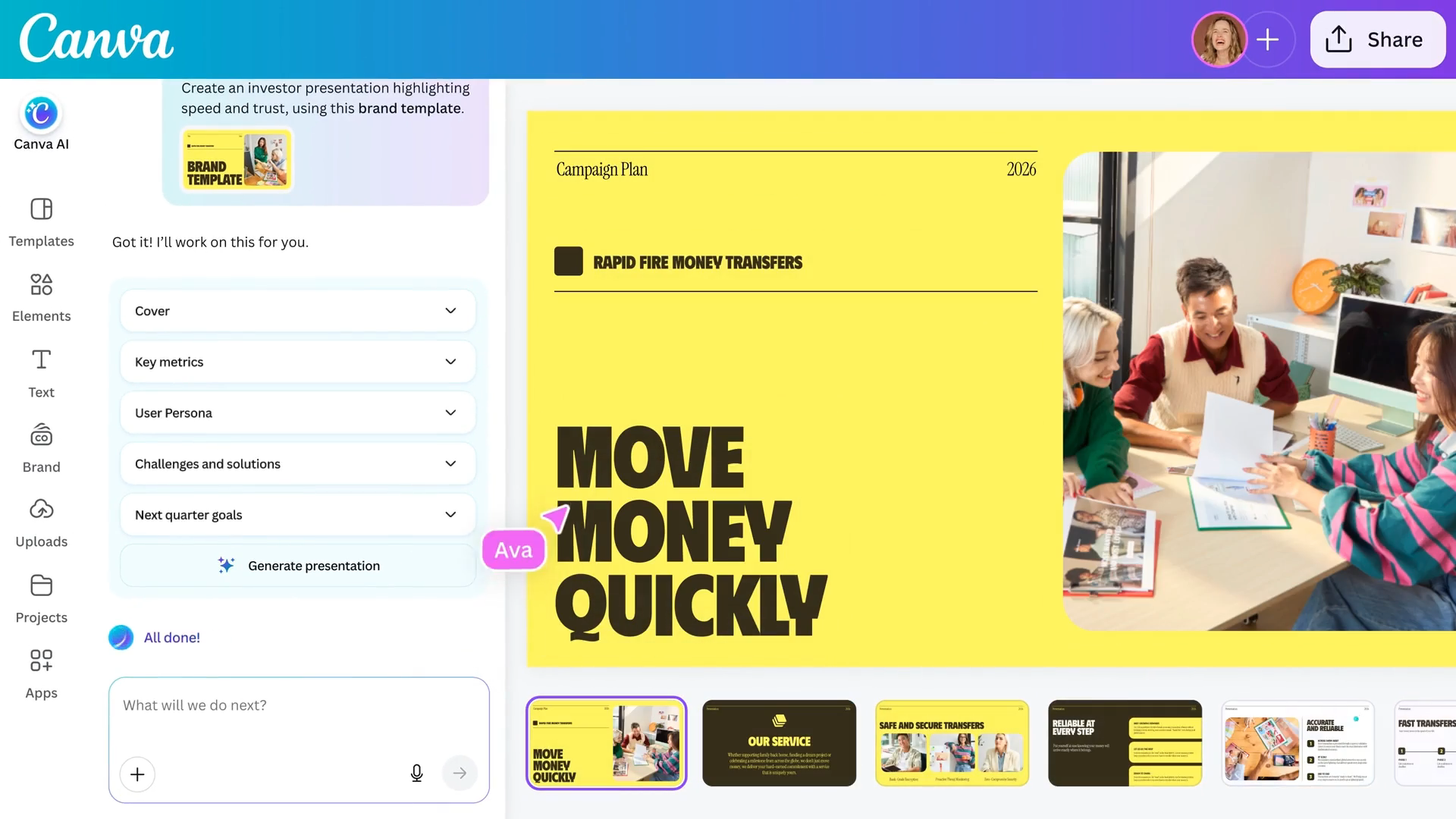 Canva AI 2.0 - Brand intelligence feature