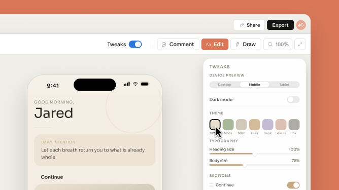 Claude Design - Iterative refinement