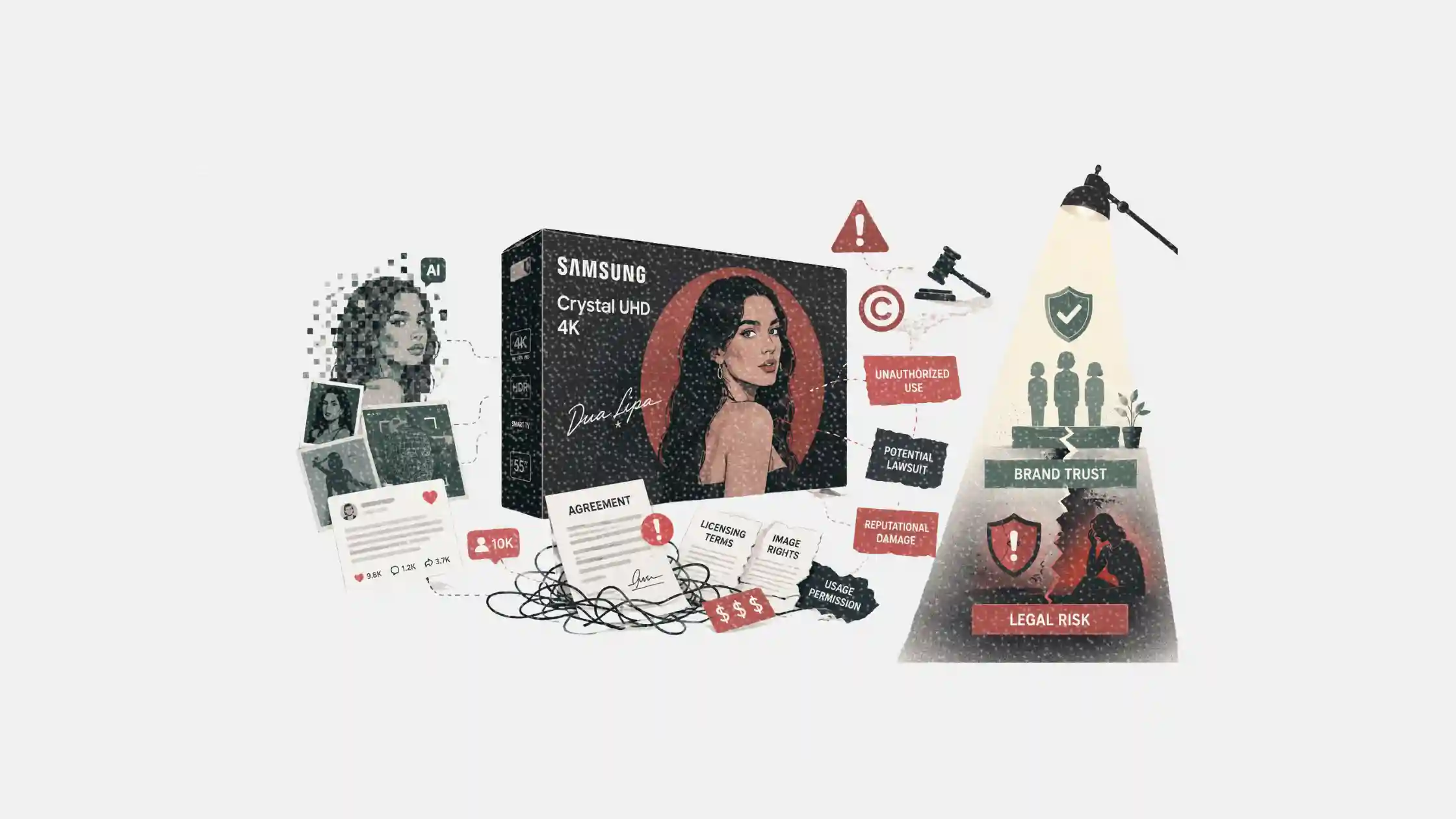 Dua Lipa sues Samsung over TV box image use, raising new brand safety questions for marketers