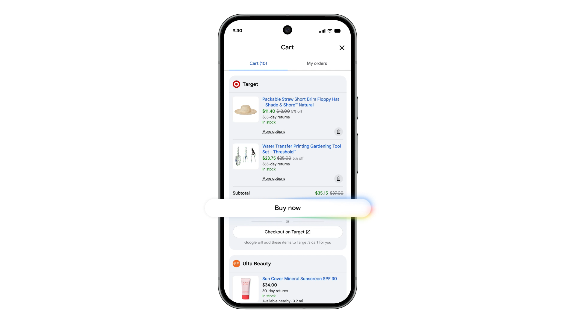 Google Universal Cart