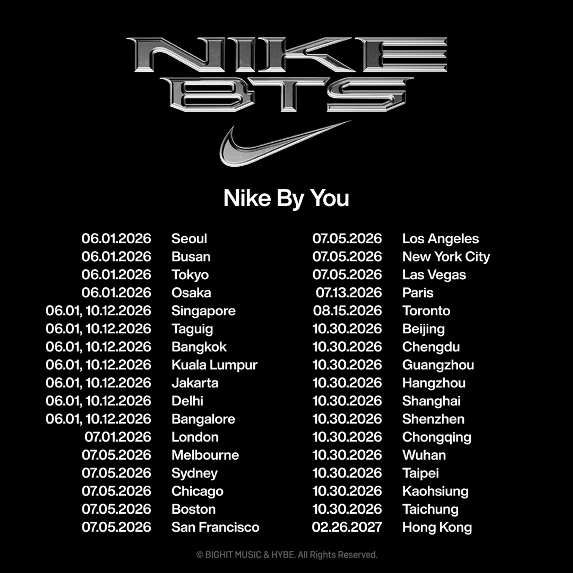 BTS and Nike collaboration release date "Nike By You"