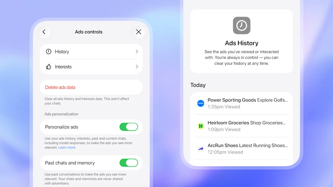 ChatGPT ads control for Ads Manager feature