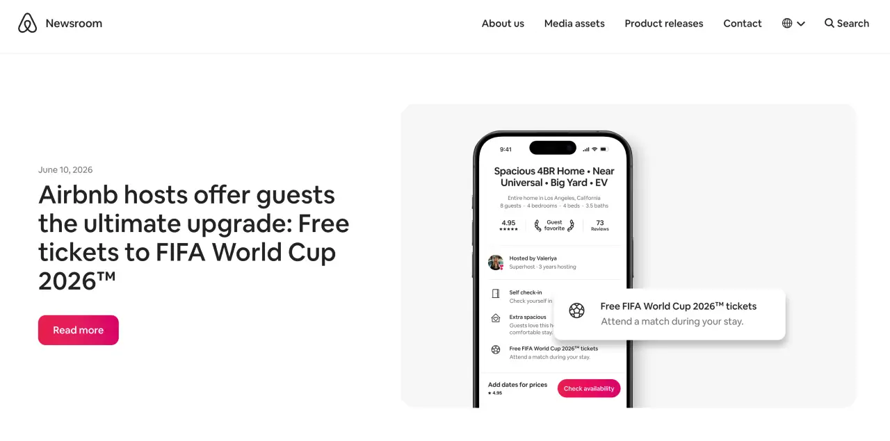 airbnb newsroom presskit example