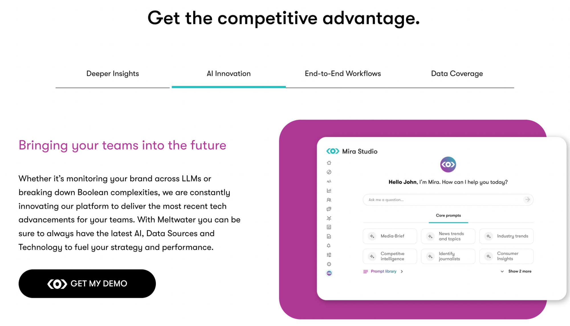 Best AI-powered PR tool - Meltwater