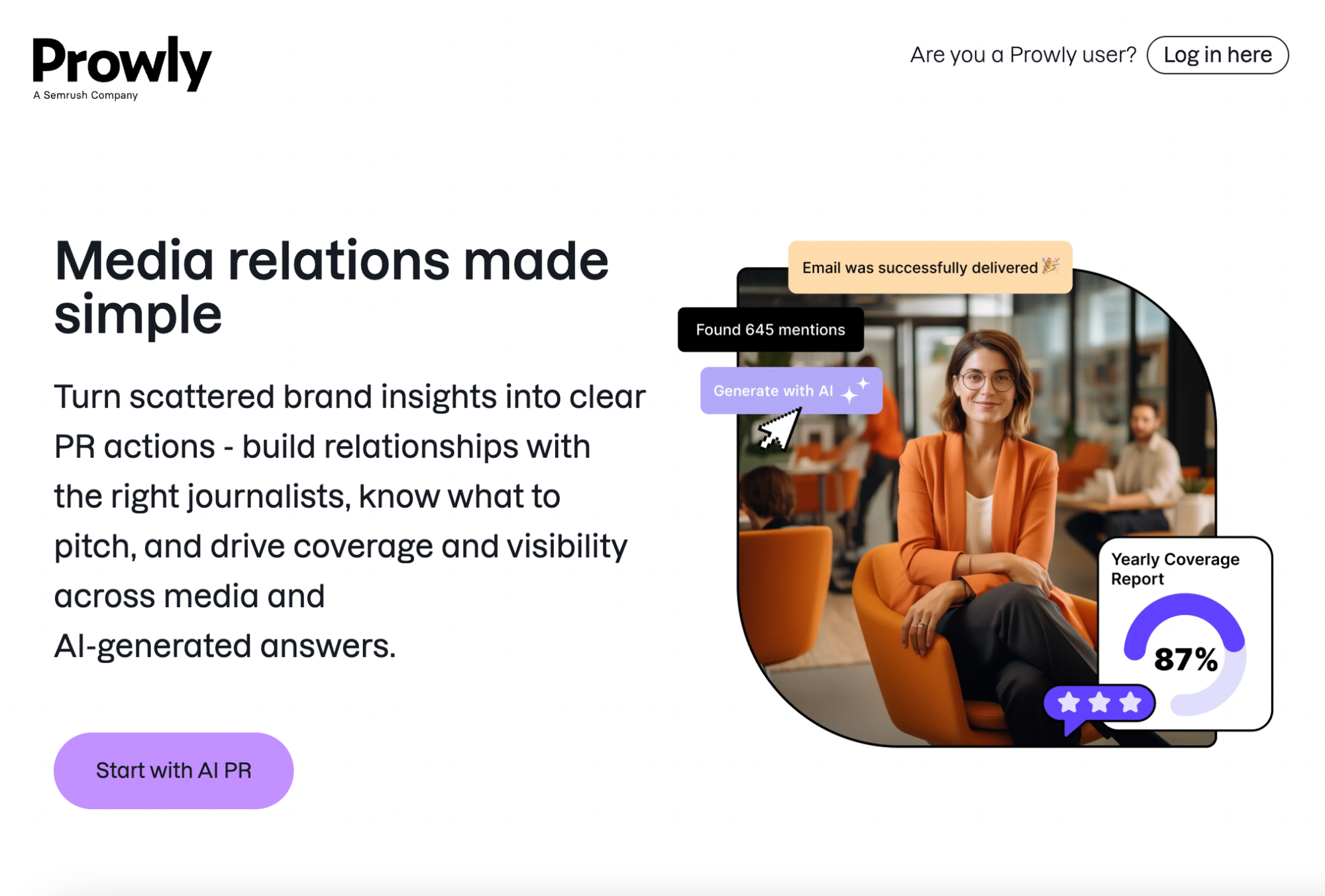 Best AI-powered PR tool - Prowly