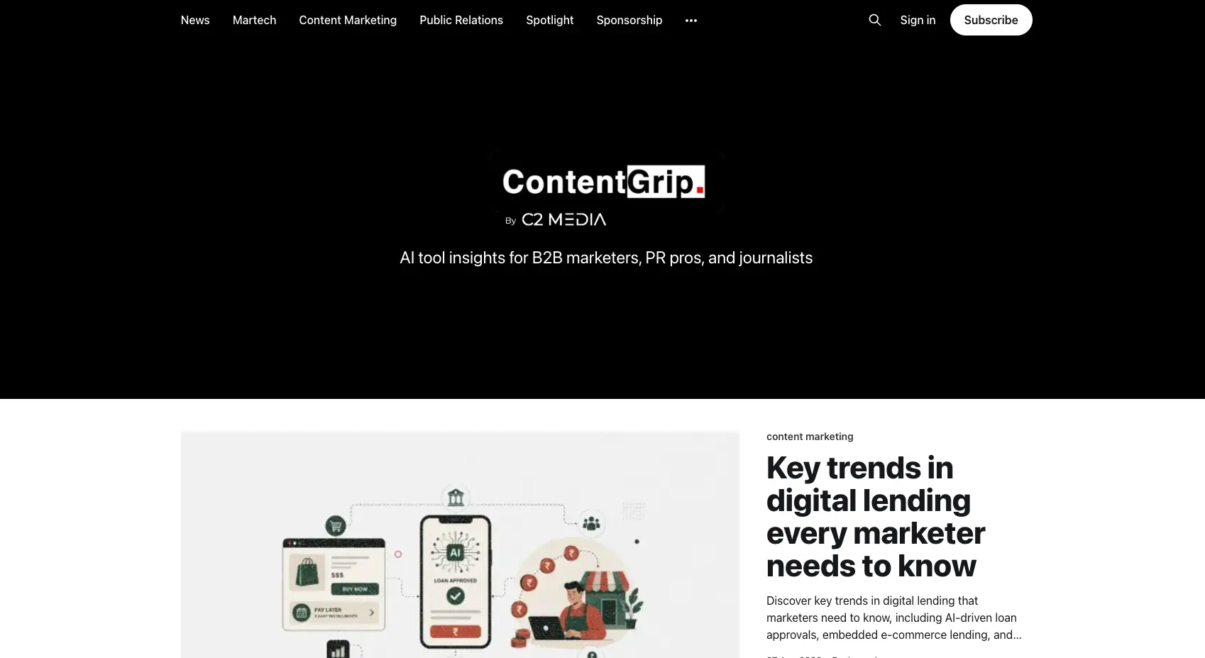 contentgrip is branded newsroom example done right