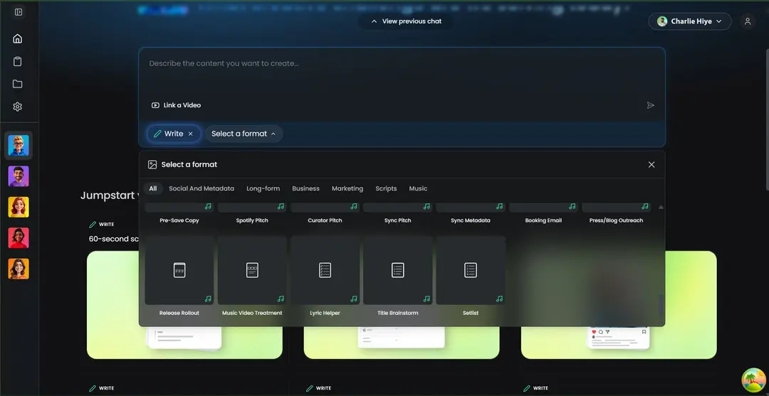 rhei made for music dashboard