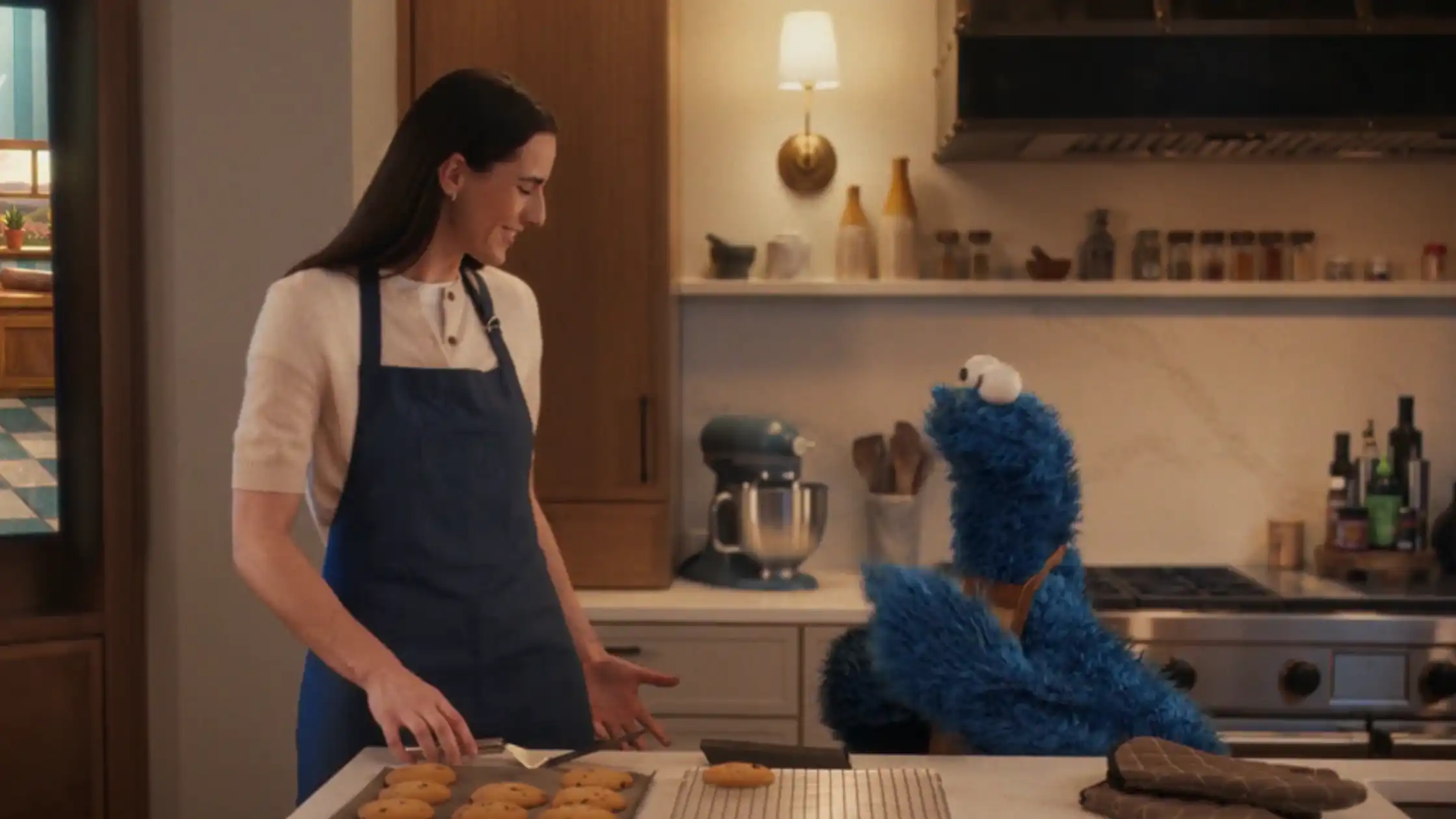 Caitlin Clark and Cookie Monster bake the GOAT cookie for Xfinity