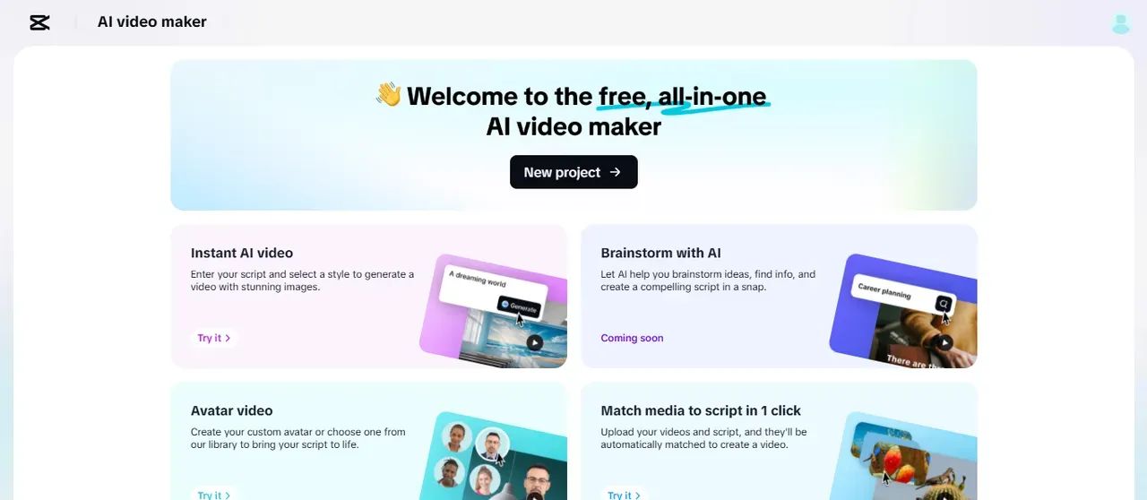 capcut ai video maker 1