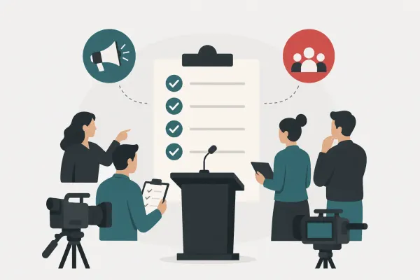 Press conference checklist: how PR teams should plan live media events