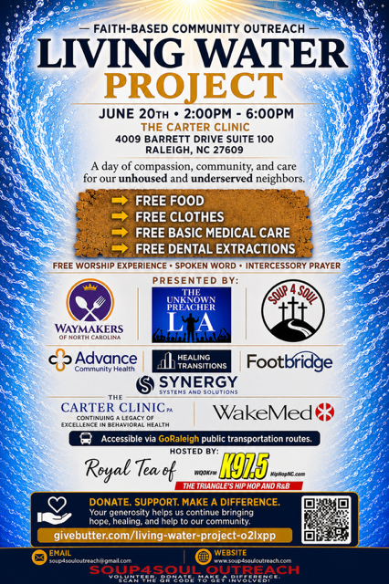 Serving the Triangle: The Living Water Project Returns This June 20th