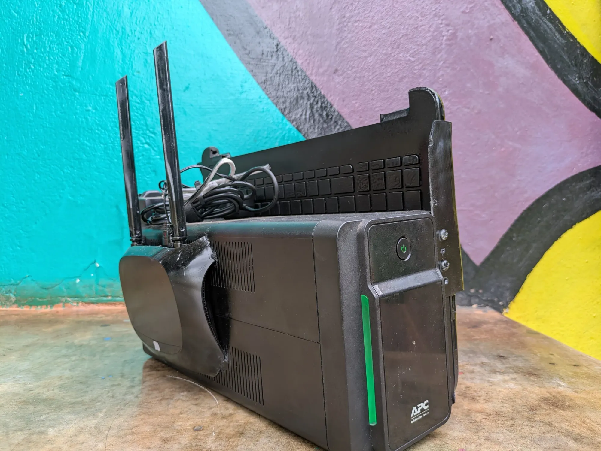 A digital kiosk made from reclaimed tech