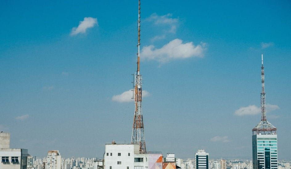 Blue sky above a city in Brazil