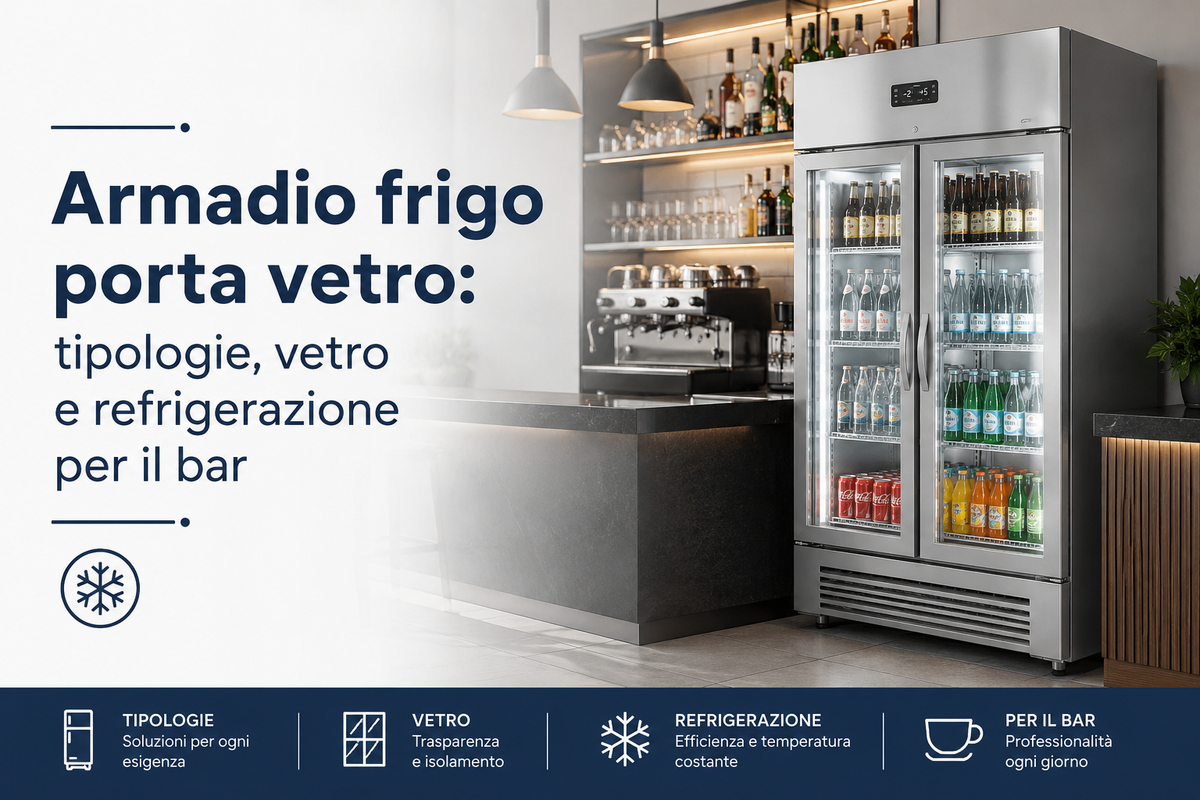 Armadio frigo porta vetro: tipologie, vetro e refrigerazione per il bar