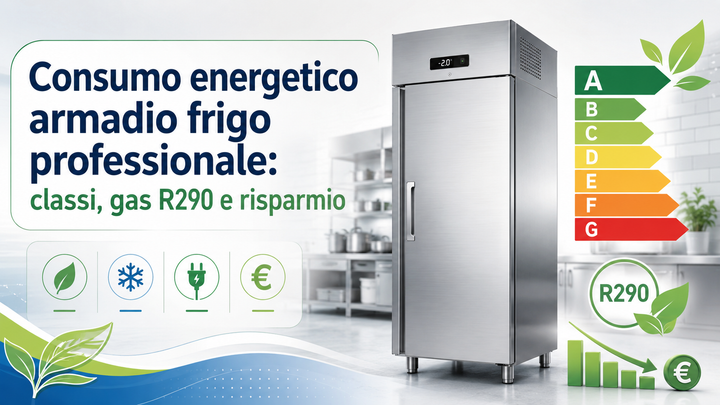 Consumo energetico armadio frigo professionale: classi, gas R290 e risparmio