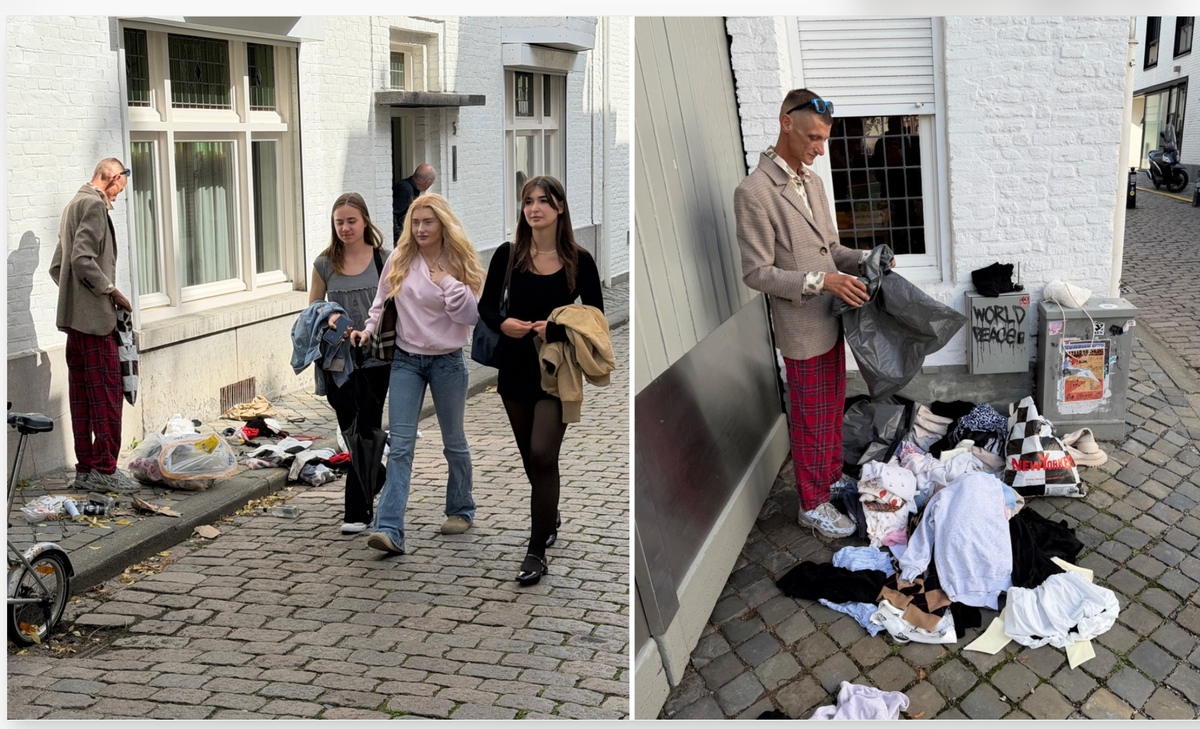Vitaly (42) uit Oekraïne verkoopt gedumpte kleren