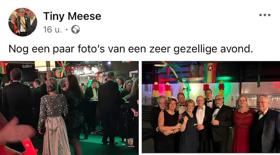 Tiny Meese naar Prinsenbal, maar te ziek voor raadswerk