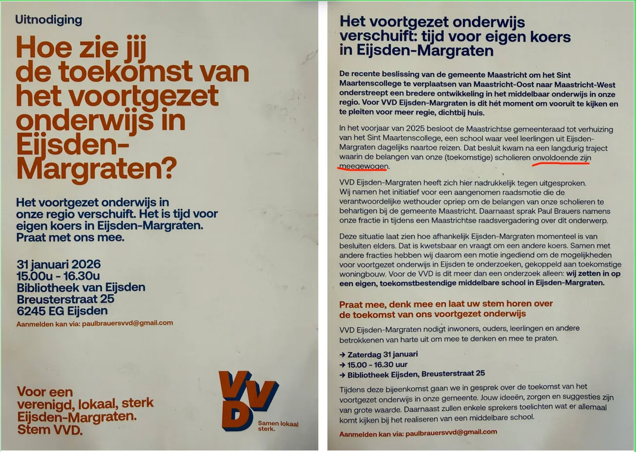 Schoolstrijd Eijsden-Maastricht, "bij de VVD is alles gescheiden"