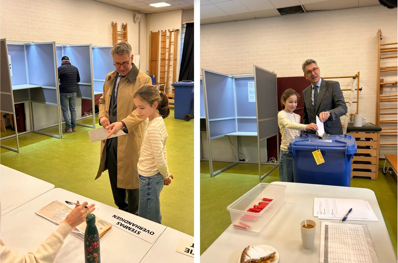 Burgemeester geeft goede voorbeeld, verkiezingen los