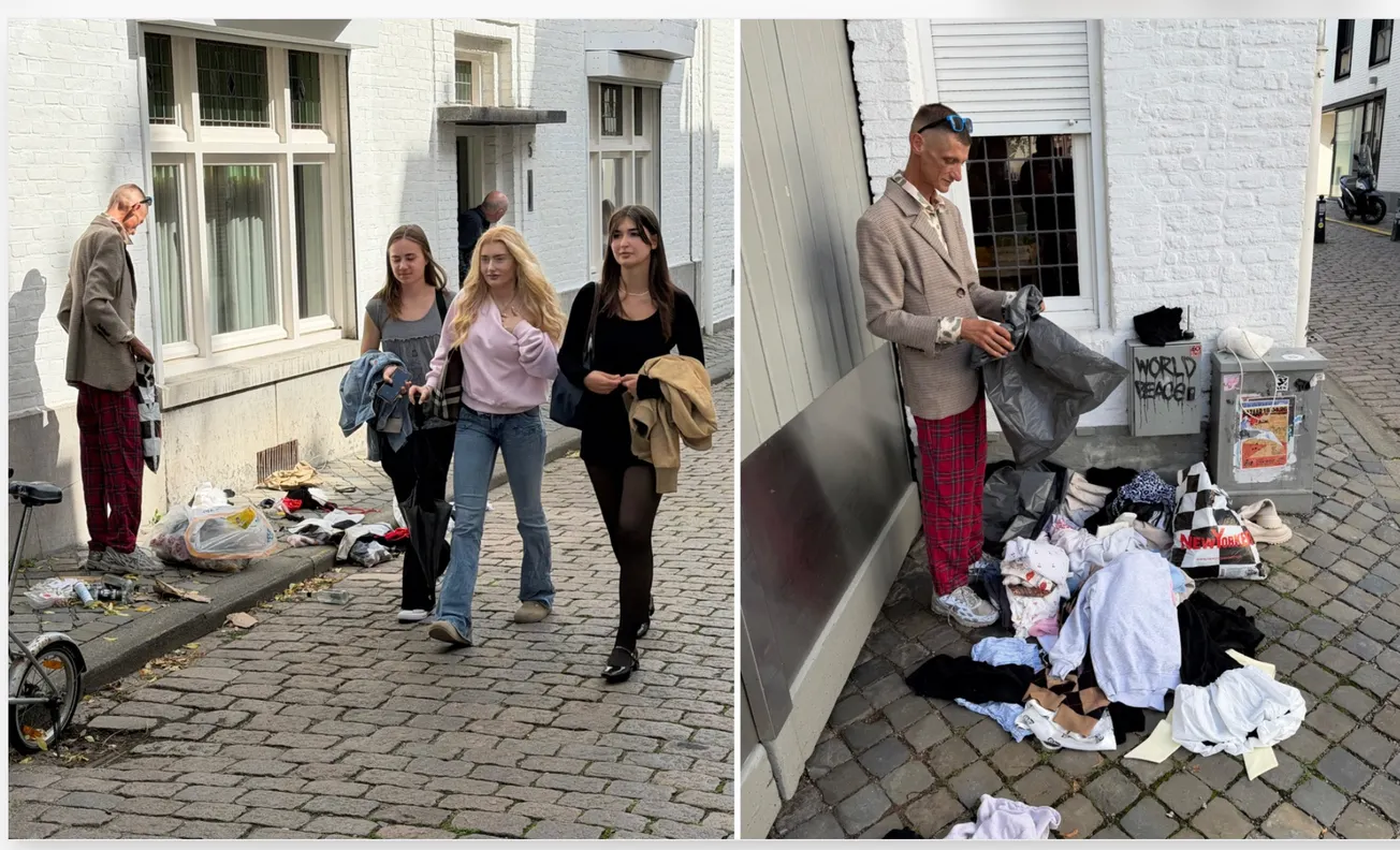 Vitaly (42) uit Oekraïne verkoopt gedumpte kleren