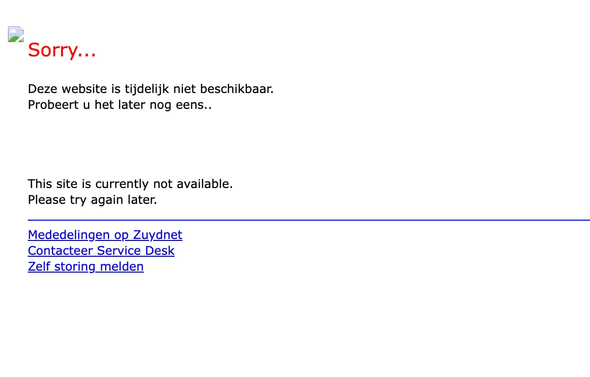 Groot aantal websites uit de lucht