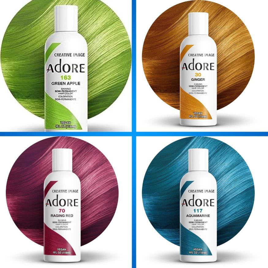 4 adore hair dye colors desplayed