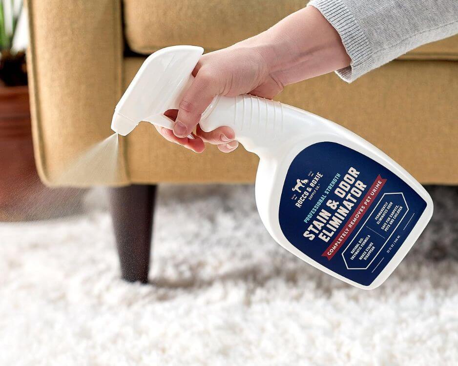 Rocco & Roxie Stain & Odor Eliminator for Strong Odor - Enzyme Pet Odor Eliminator for Home - Carpet Stain Remover for Cats and Dog Pee 
