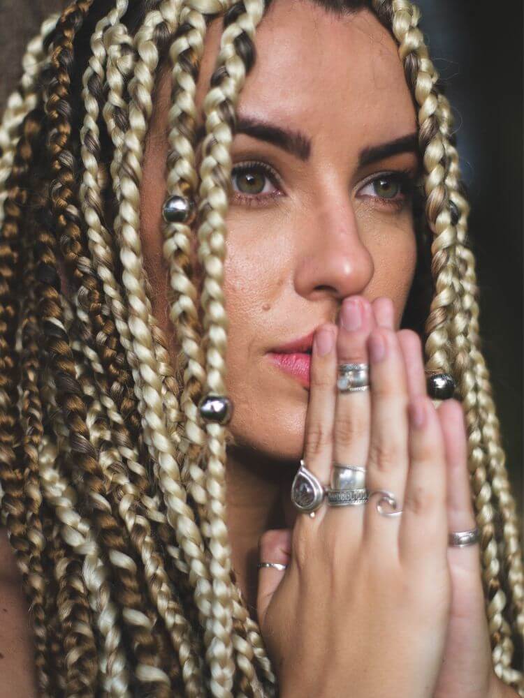 long blonde hair dreadlock extension style