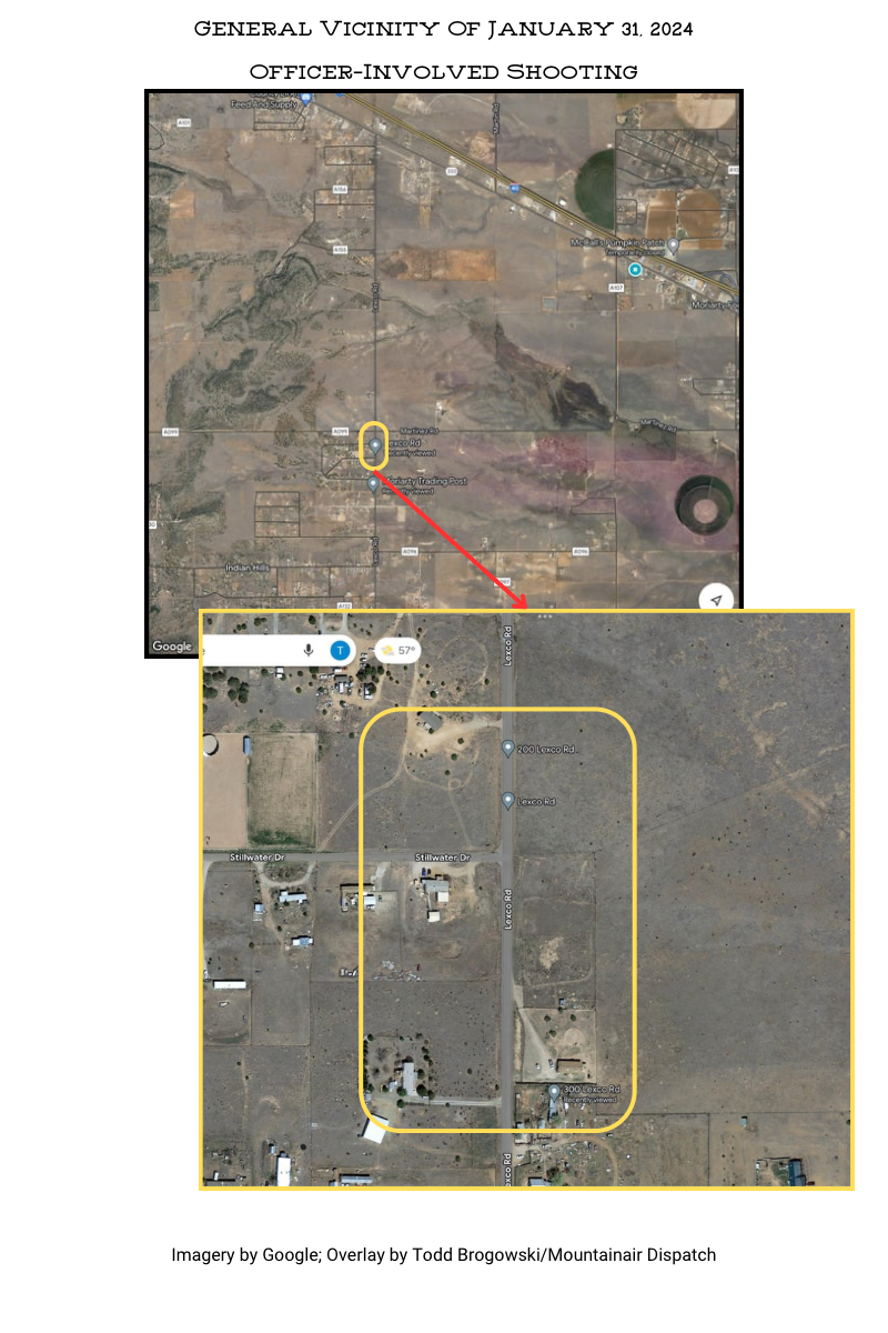 Satellite Imagery of the 200-300 Block of Lexco Road, Moriarty
