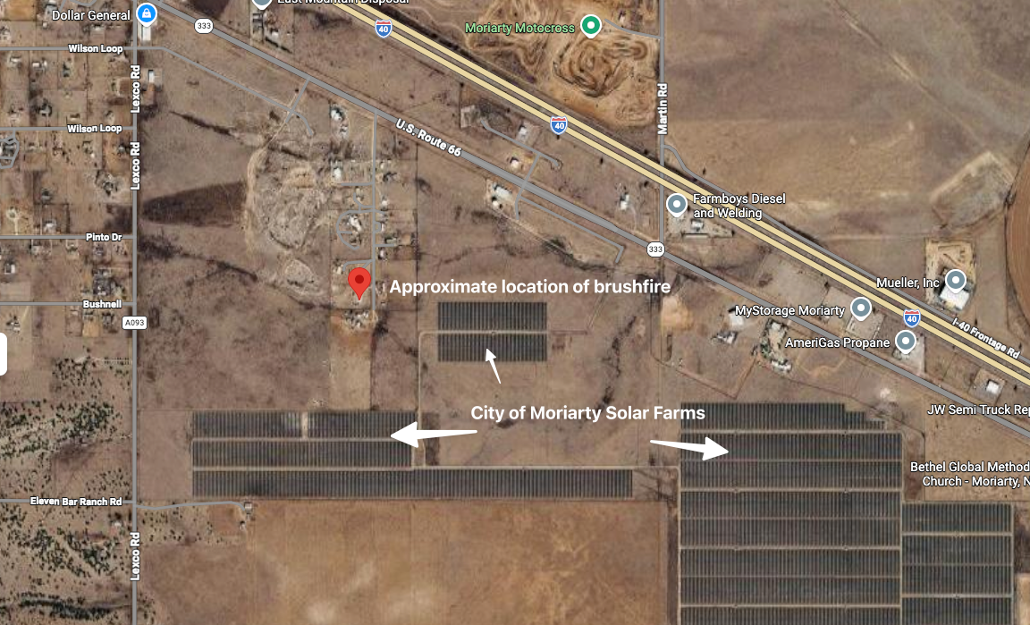 Brushfire reported near Moriarty Solar Farm