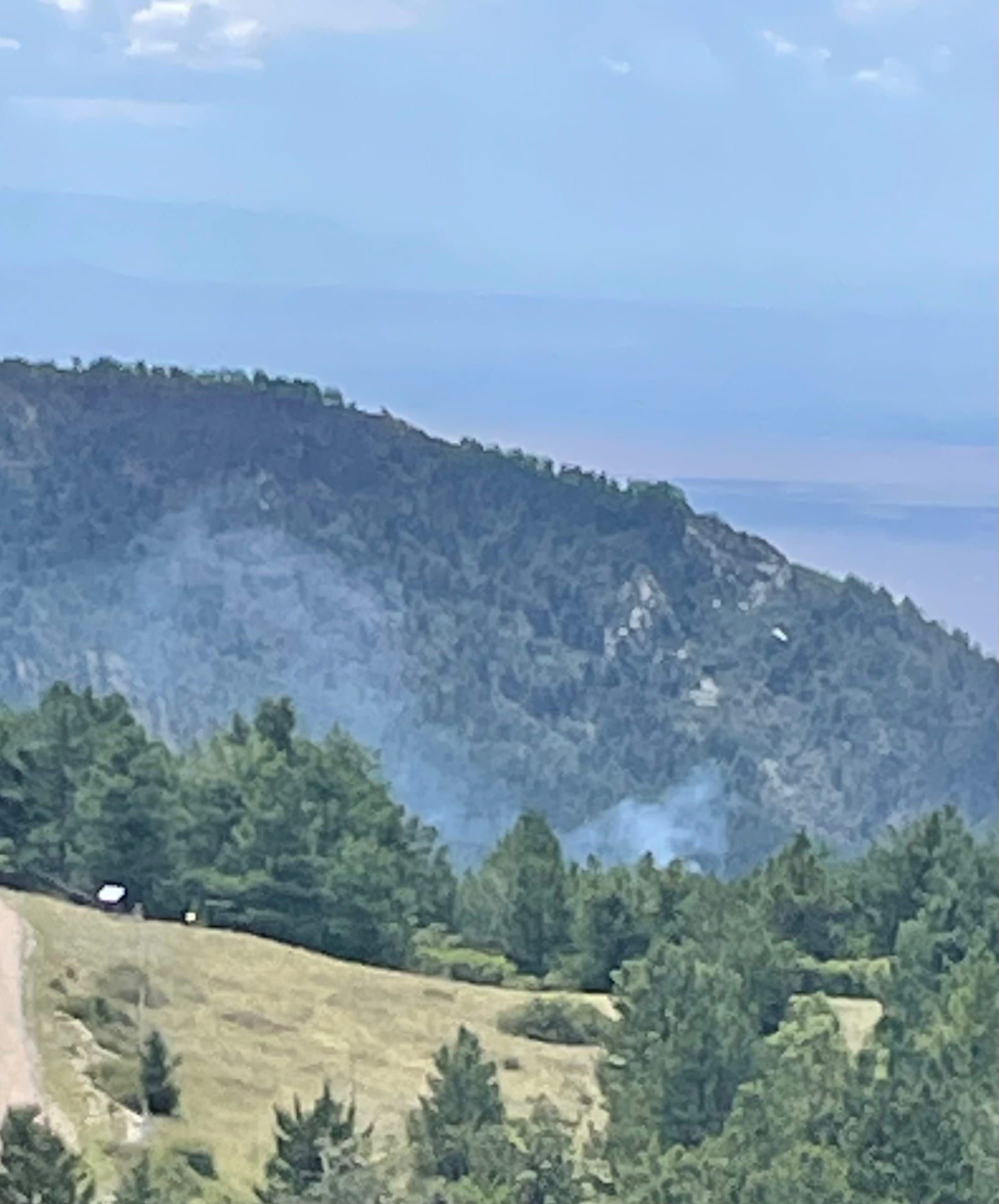 Lightning sparks new wildfire in Manzano Mountain Wilderness, smoke visible from Mountainair