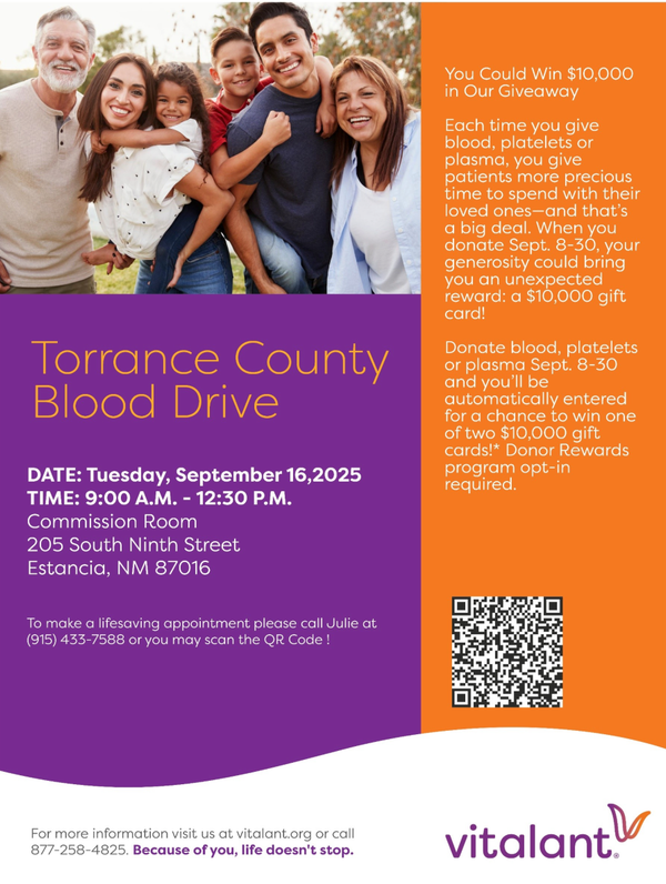 Upcoming Blood Drive and Health Fair