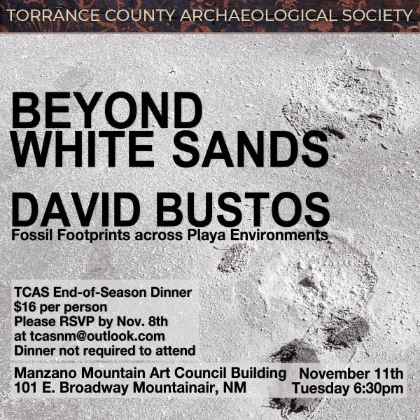 Join Torrance County Archaeological Society for its End-of-Season Dinner
