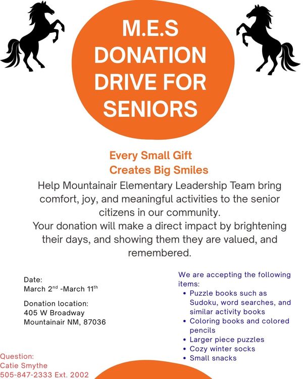 Mountainair Senior Donation Drive