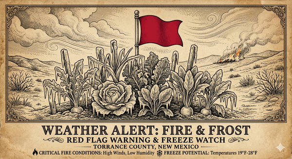 Red Flag Warning and Freeze Watch Issued for Torrance County and Estancia Valley