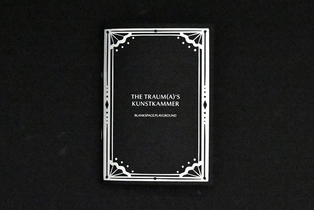 cover of surreal black and white illustration zine 'the traum(a)'s kunstkammer'