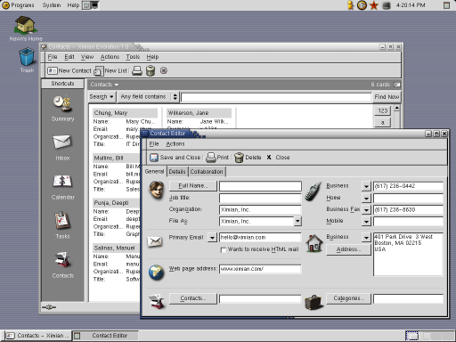 Evolution showing contacts management
